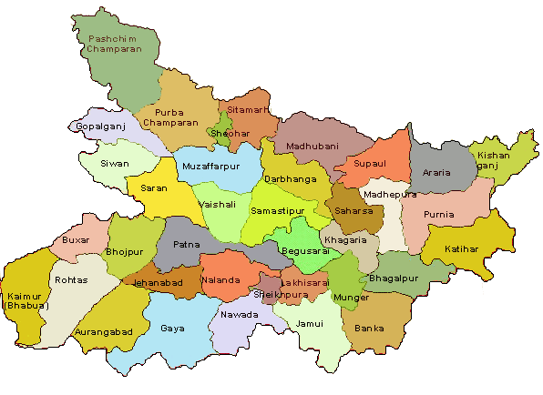 Bihar district map